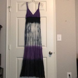 Miss Me Purple Tie Dye Ombré Maxi Dress